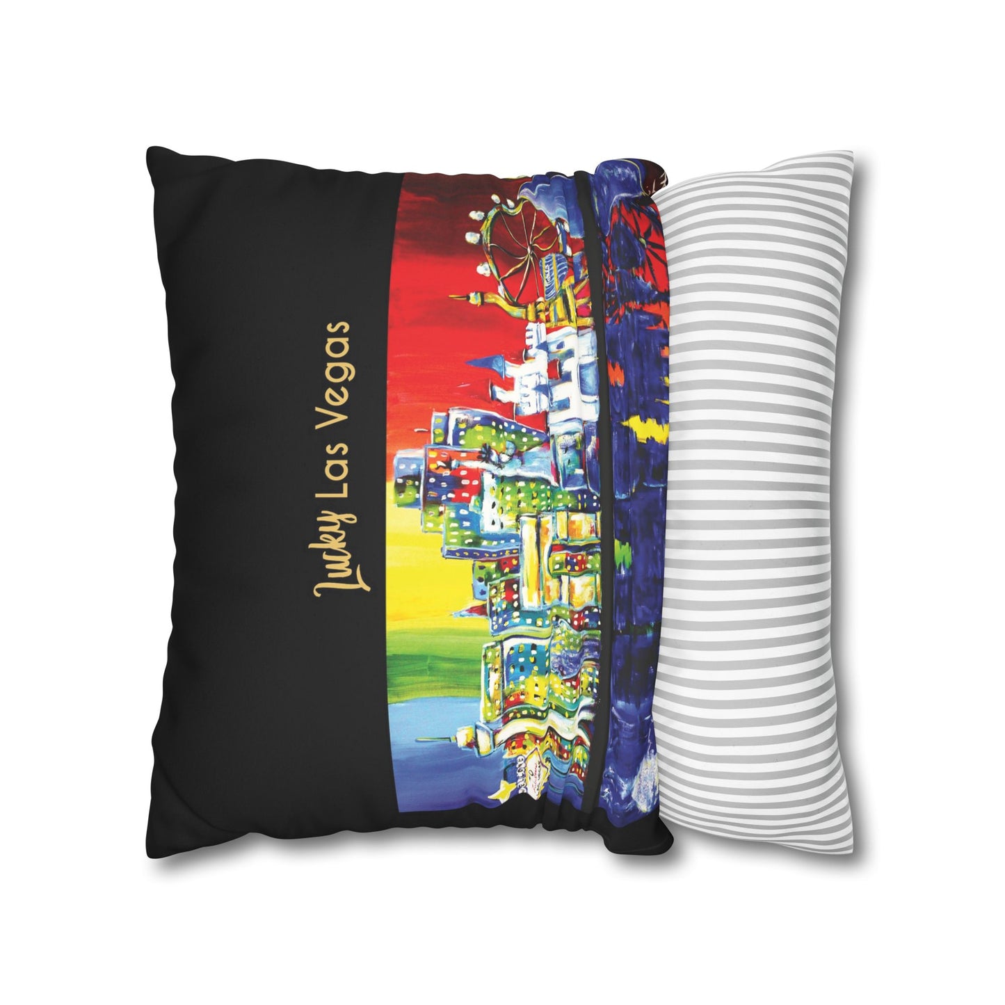 Lucky Las Vegas Faux Suede Square Pillowcase