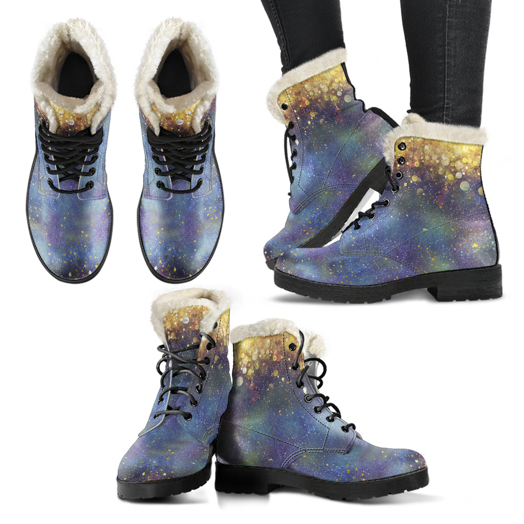 Gold Dust and Stars Fur Lined Boots by SophieStar