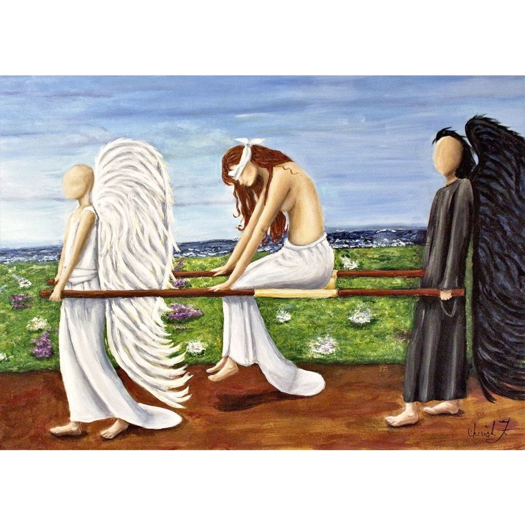 Battle Weary Angels Fabric Wall Poster - C.W. Art Studio