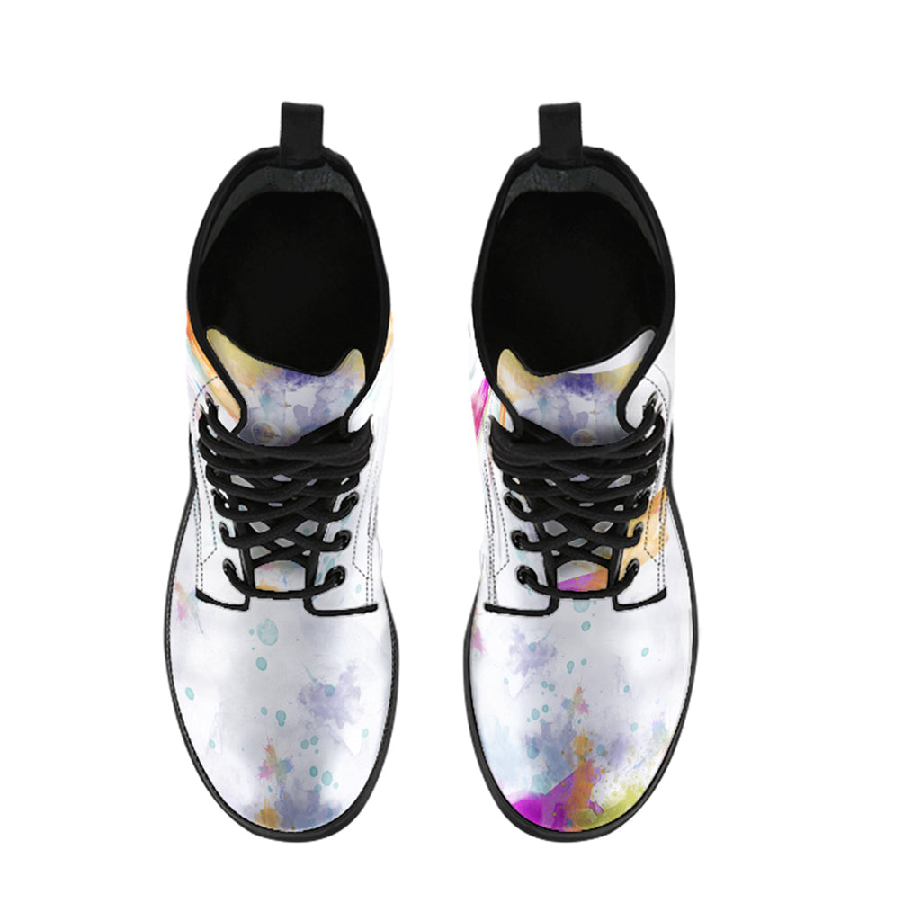 Watercolors Butterfly Indie Art Leather Boots by SophieStar
