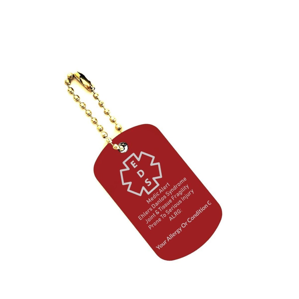 Customizable EDS Medical Alert Dog Tag Key Chain - C.W. Art Studio