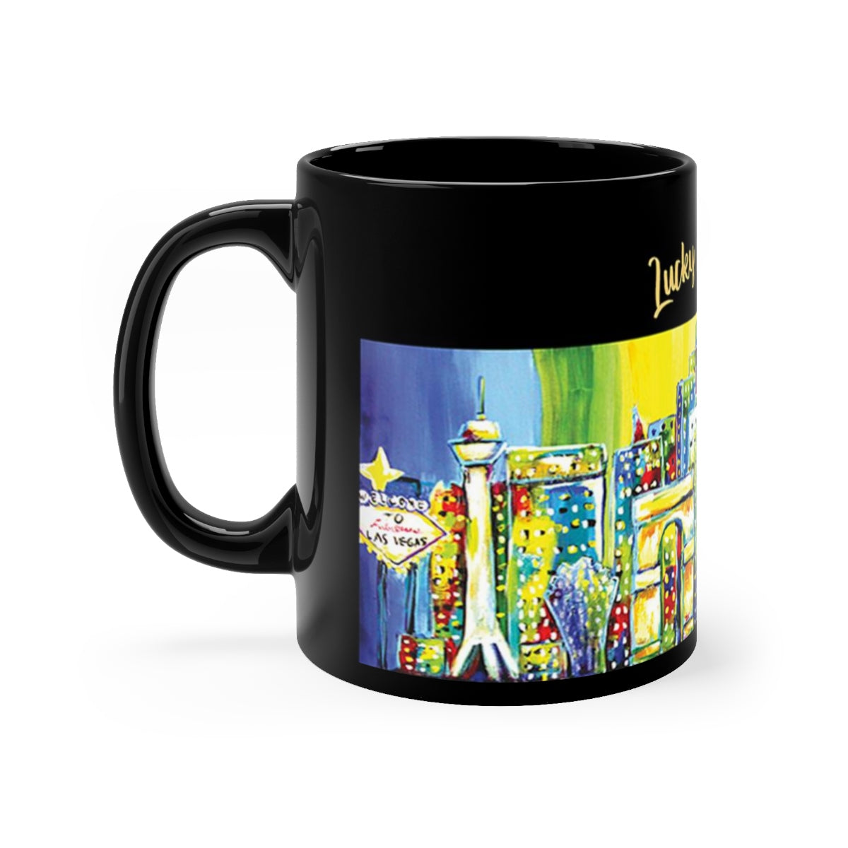 Lucky Las Vegas Black mug 11oz