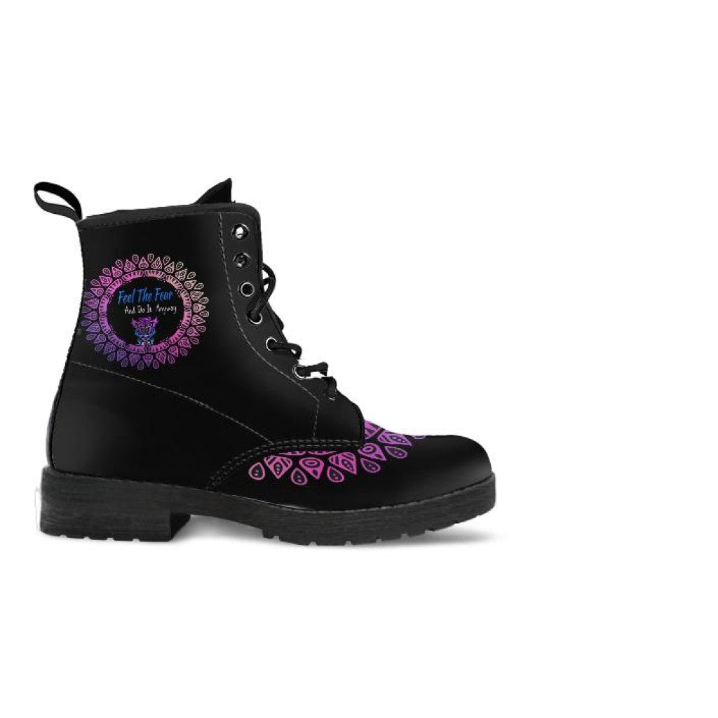 Feel the Fear Tribal Owl Boots - C.W. Art Studio