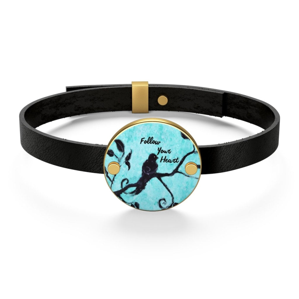 Follow Your Heart Leather Bracelet - C.W. Art Studio