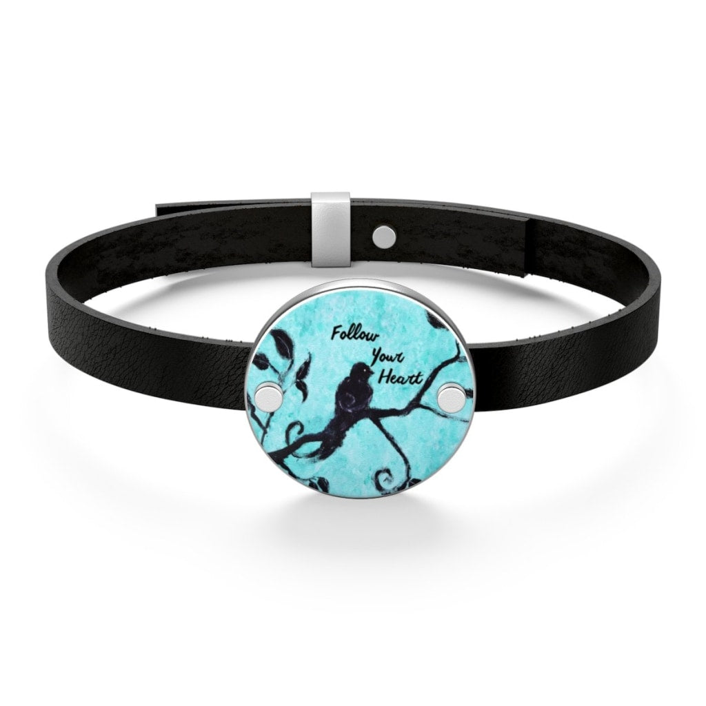 Follow Your Heart Leather Bracelet - C.W. Art Studio