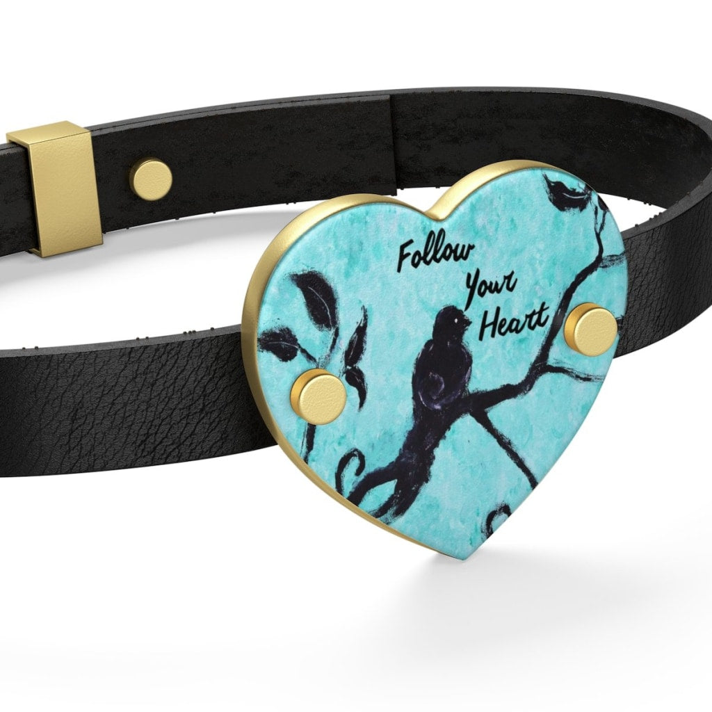 Follow Your Heart Leather Bracelet - C.W. Art Studio