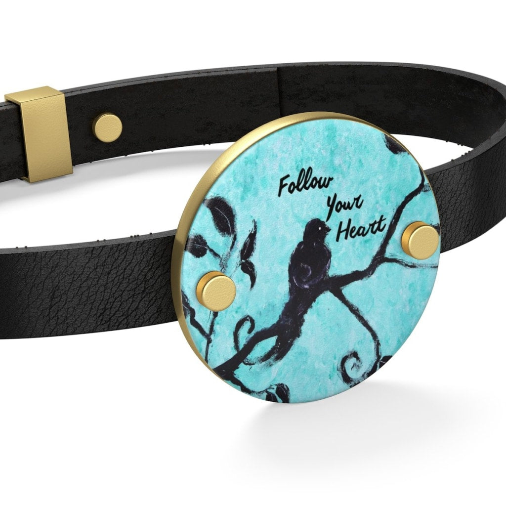 Follow Your Heart Leather Bracelet - C.W. Art Studio
