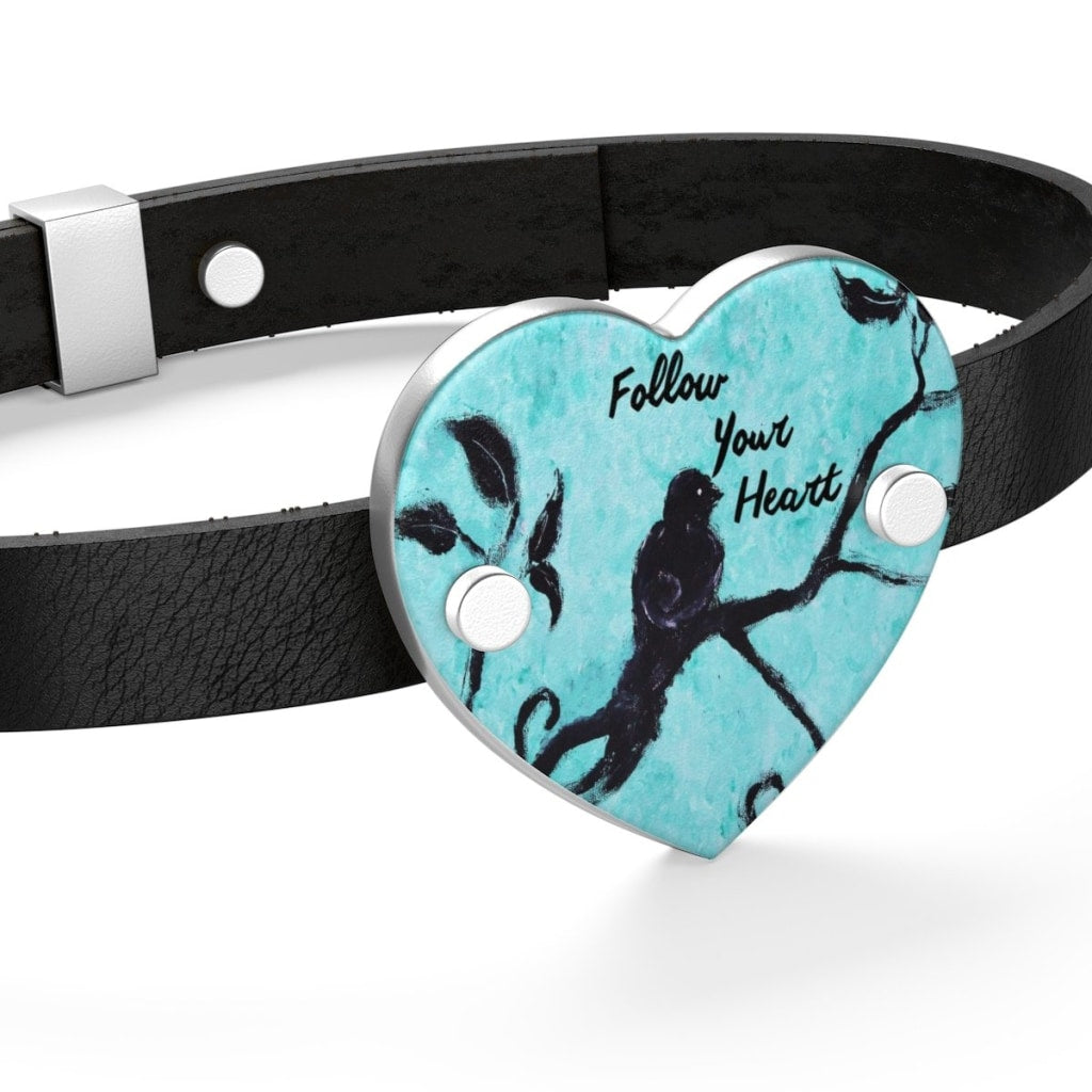 Follow Your Heart Leather Bracelet - C.W. Art Studio