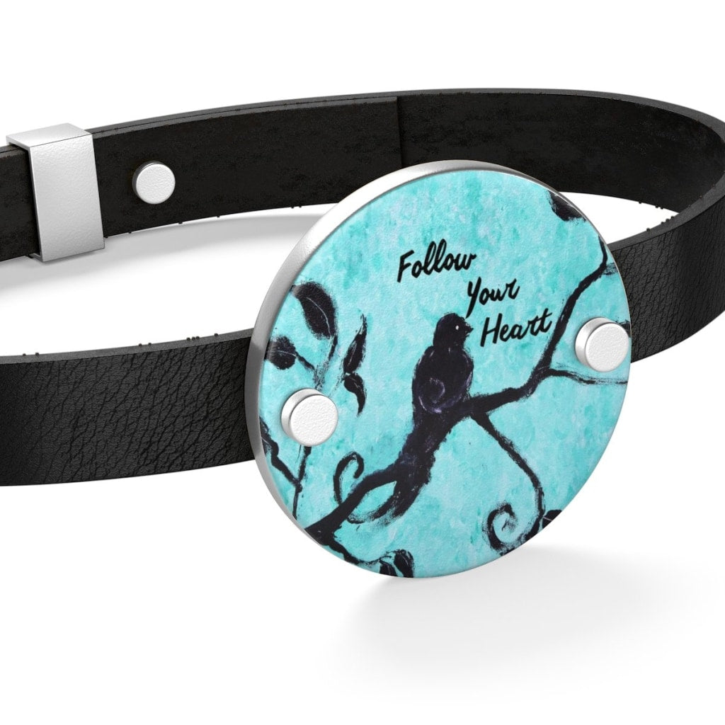 Follow Your Heart Leather Bracelet - C.W. Art Studio