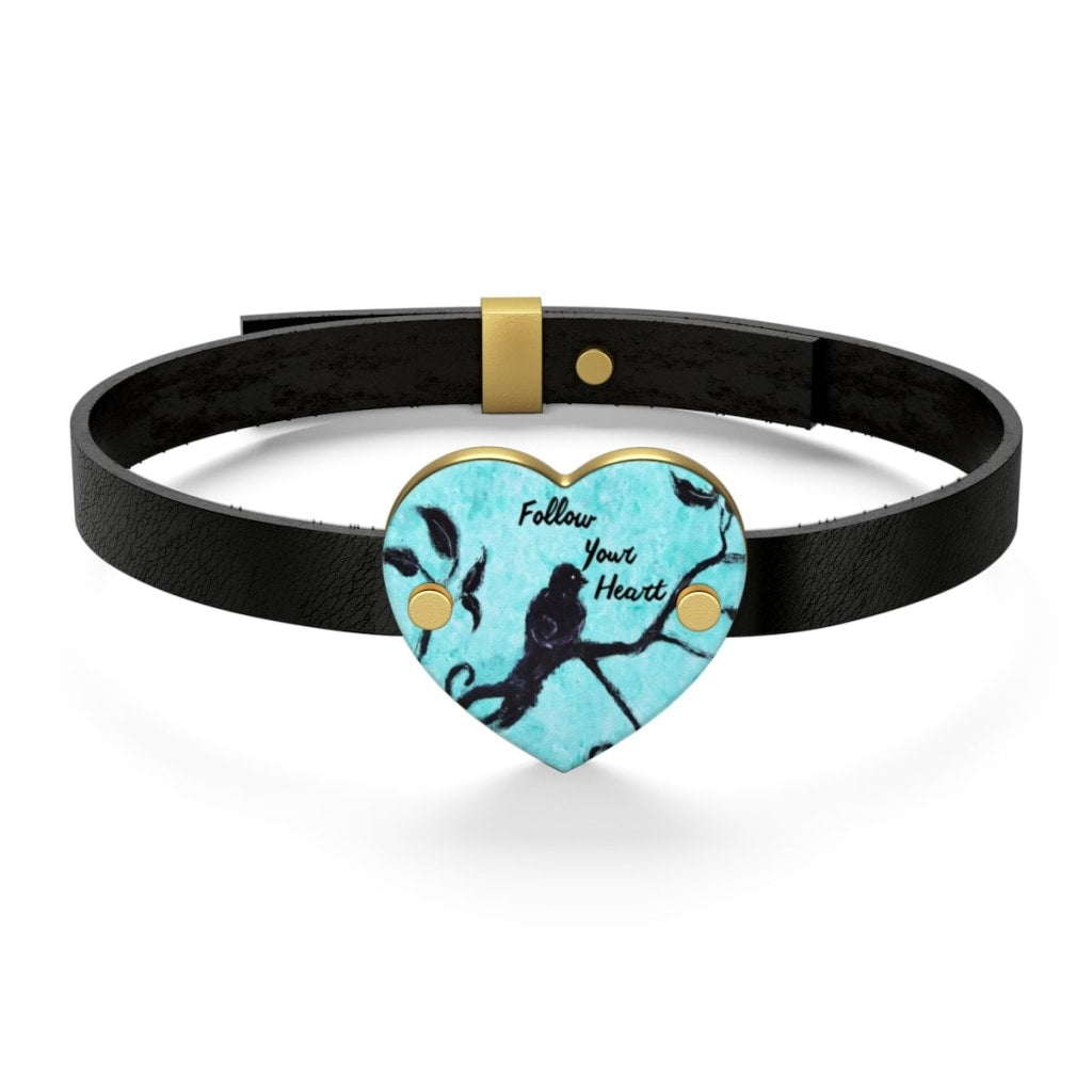 Follow Your Heart Leather Bracelet - C.W. Art Studio