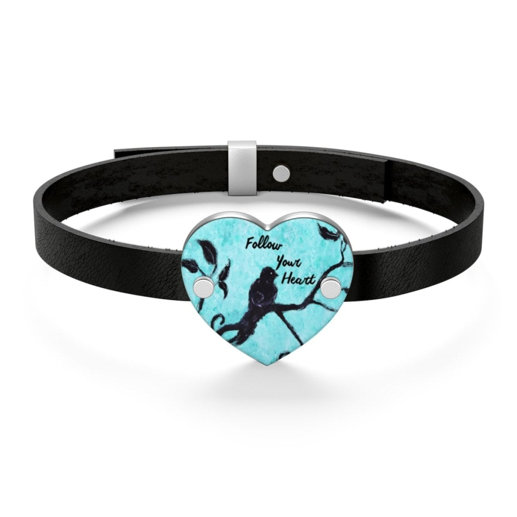 Follow Your Heart Leather Bracelet - C.W. Art Studio