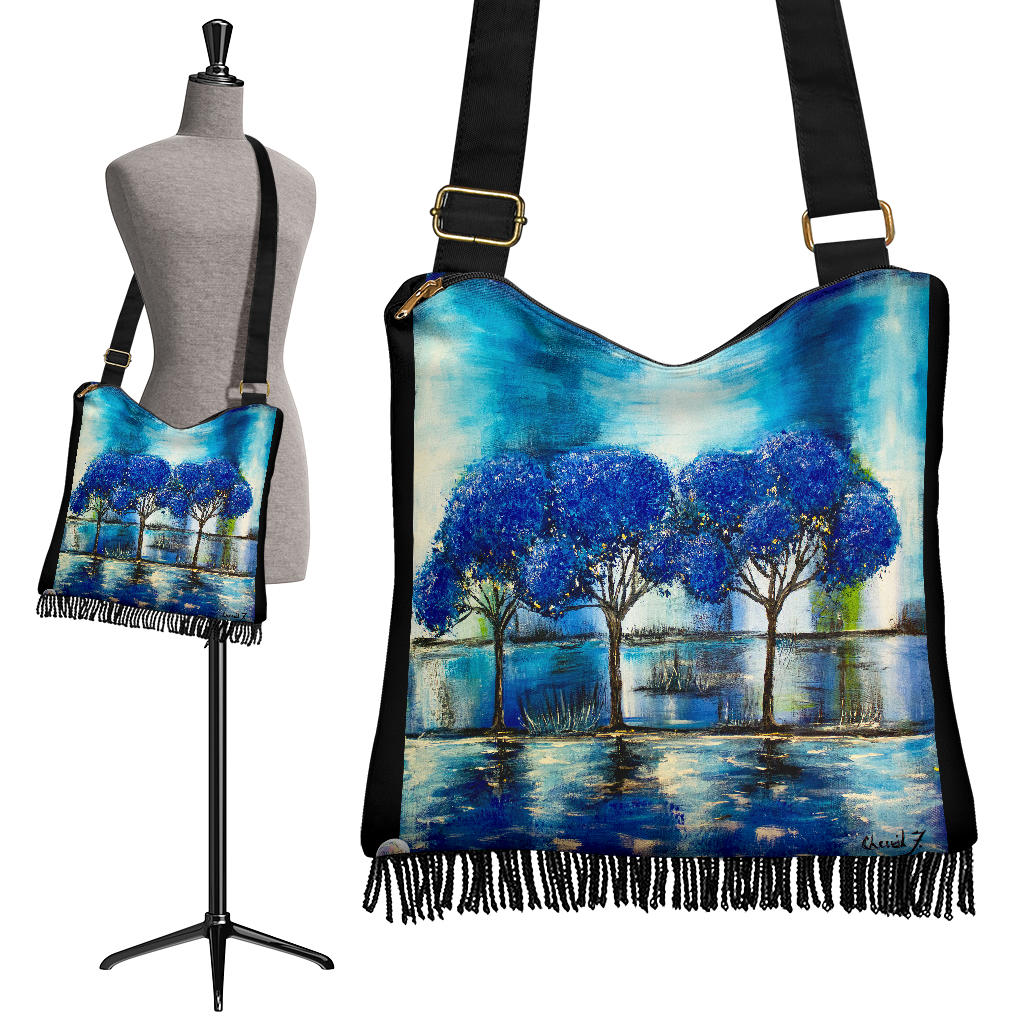 Blue Reflections Boho Cross Body Bag
