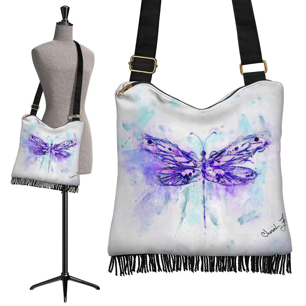 Purple Dragonfly Boho Cross Body Purse