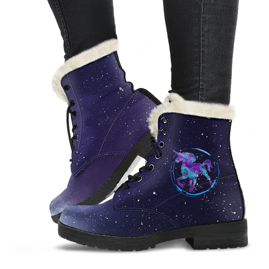 Starry Unicorn Fur Lined Boots by SophieStar