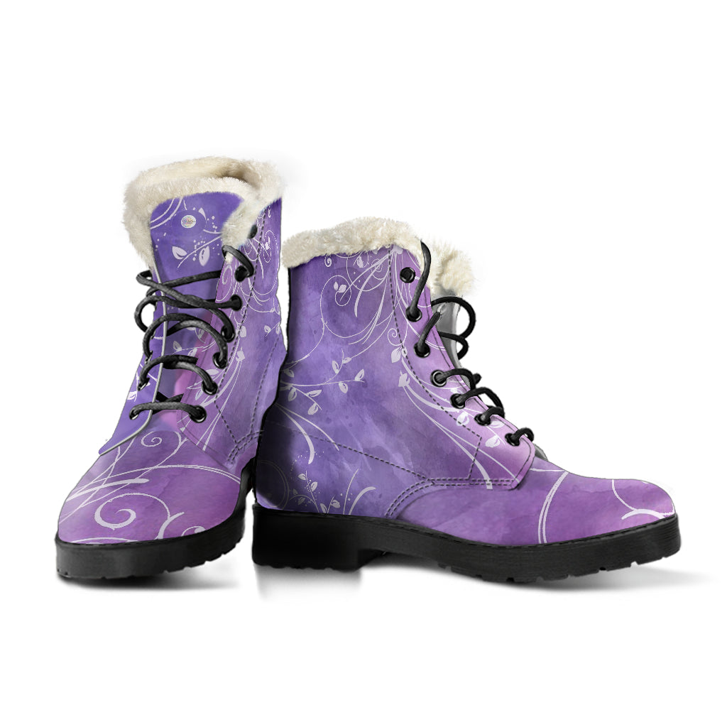 Lavender Fields Fur Lined Indi Art Leather Boots