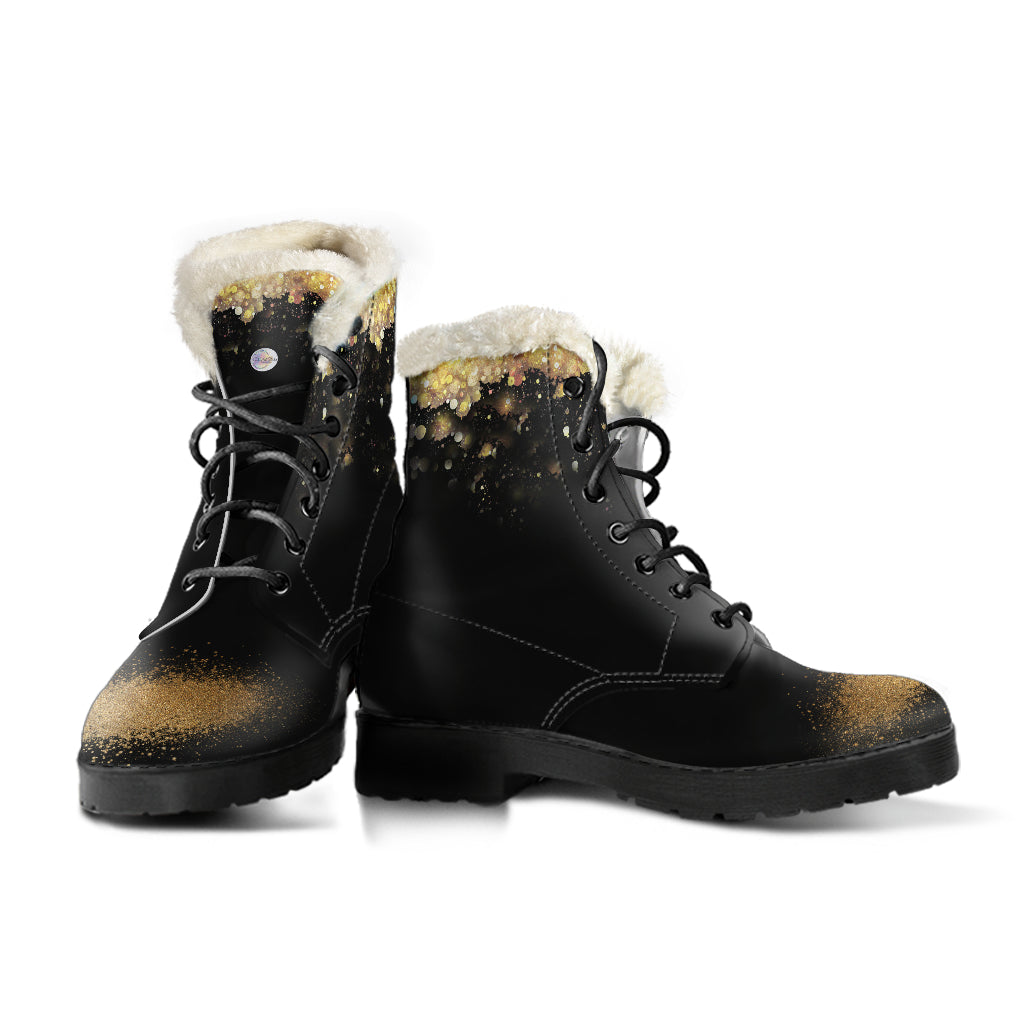 With Brave wings She Flies Indie Art Fur Lined Boots