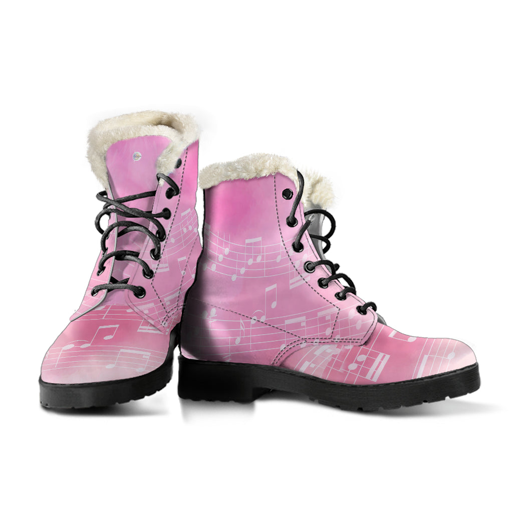 My Musical Obsession Pink Fur Lined Boots by SophieStar