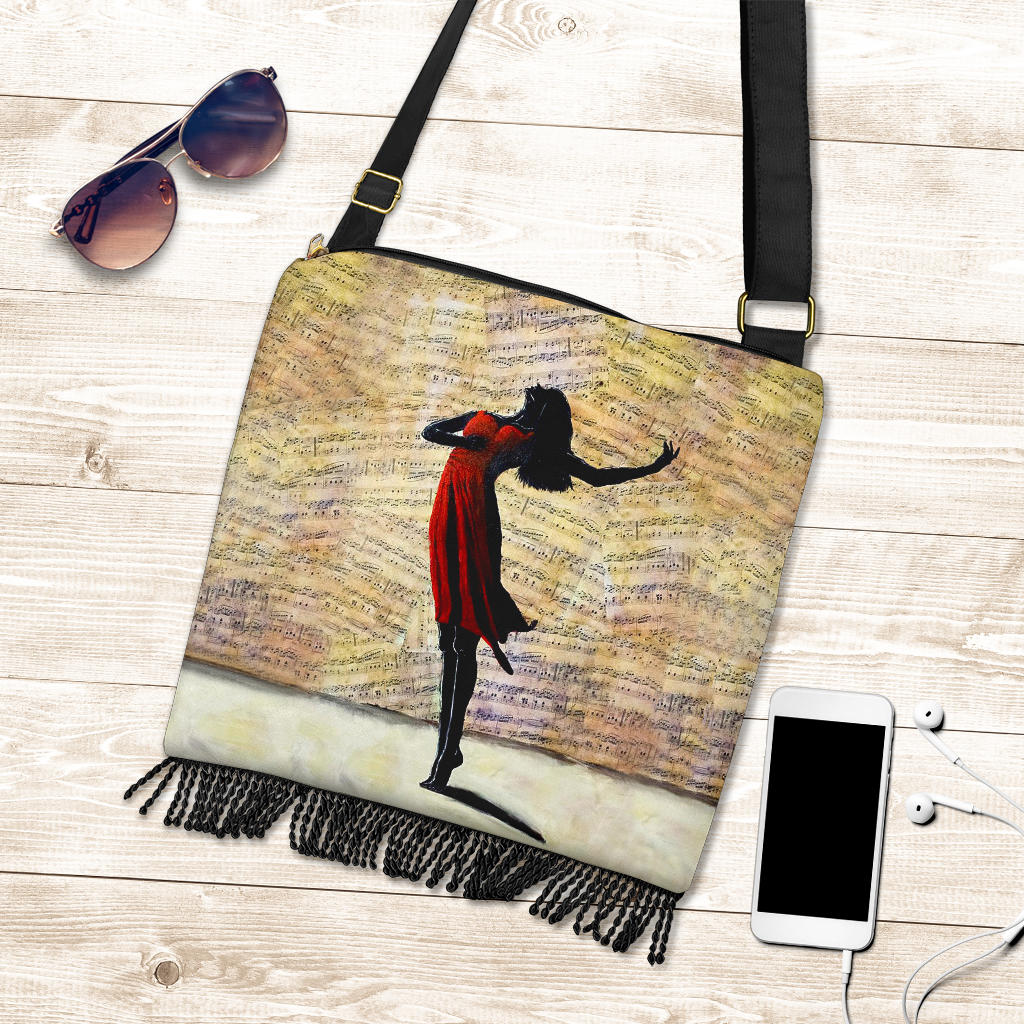 Dance With Me Music Boho Crossbody Bag Purse