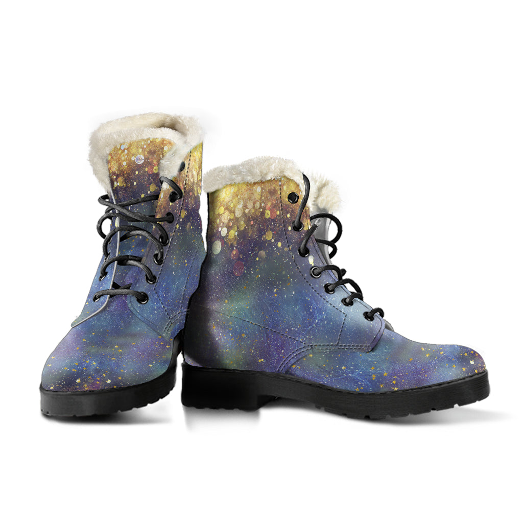 Gold Dust and Stars Fur Lined Boots by SophieStar