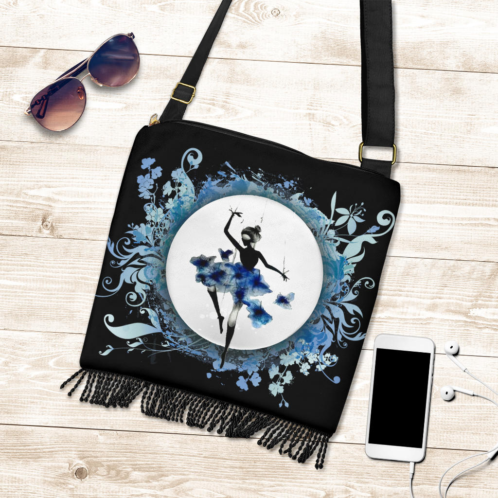 Blue Ballerina Boho Crossbody Bag Purse