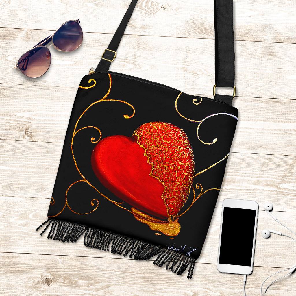 Kintsugi Heart Artisan Boho Bag