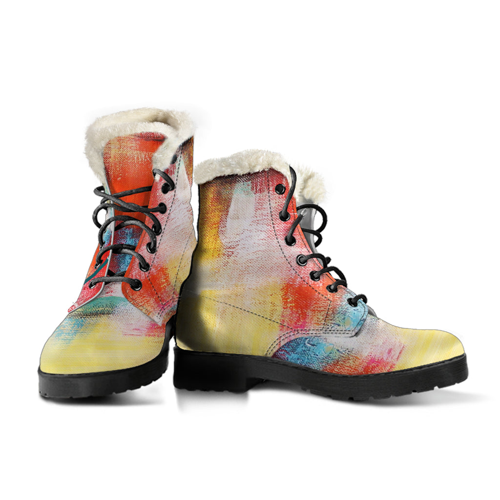 Acceptance Zebra Fur Lined Leather Boots
