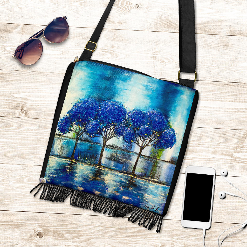 Blue Reflections Boho Cross Body Bag