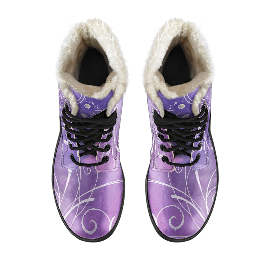 Lavender Fields Fur Lined Indi Art Leather Boots