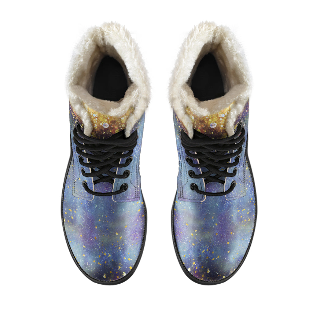 Gold Dust and Stars Fur Lined Boots by SophieStar