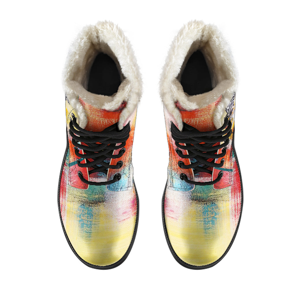 Acceptance Zebra Fur Lined Leather Boots
