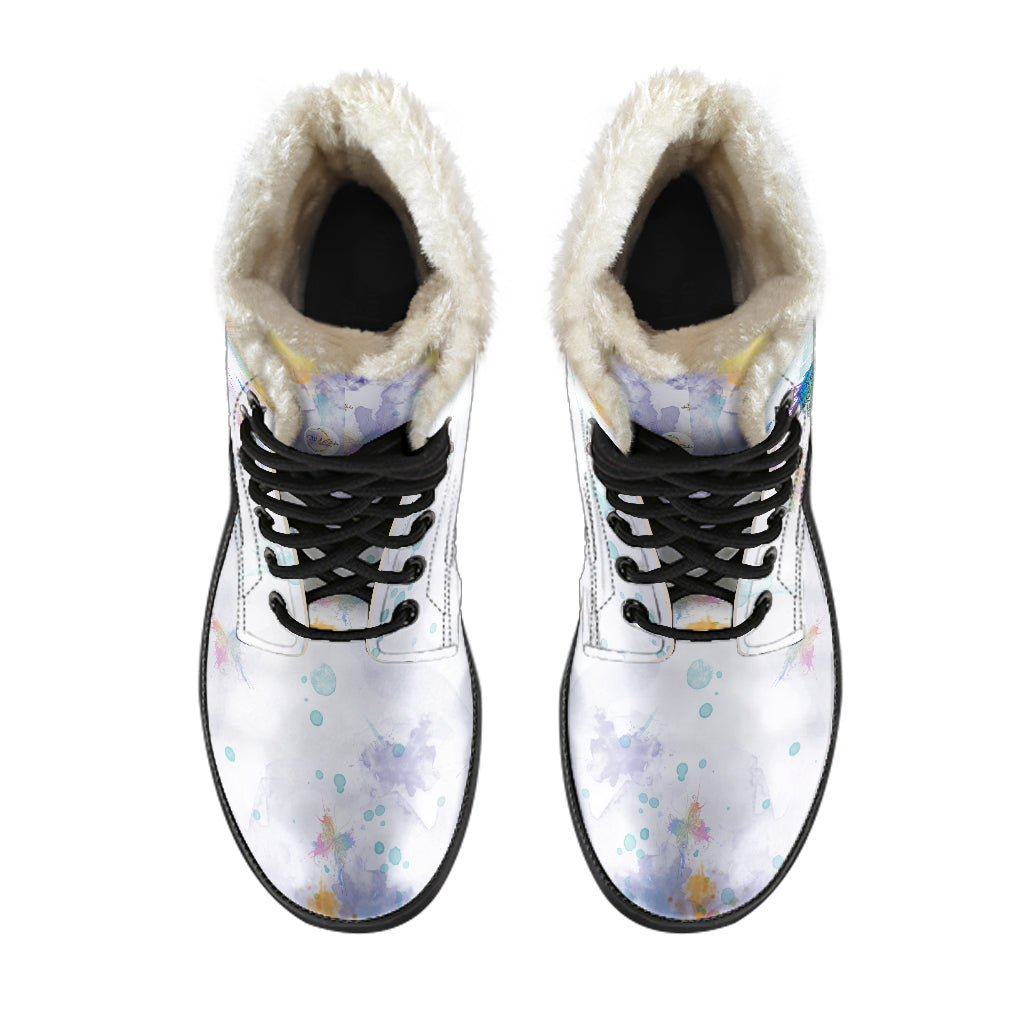 Watercolors Butterfly Fur Lined Boots by SophieStar
