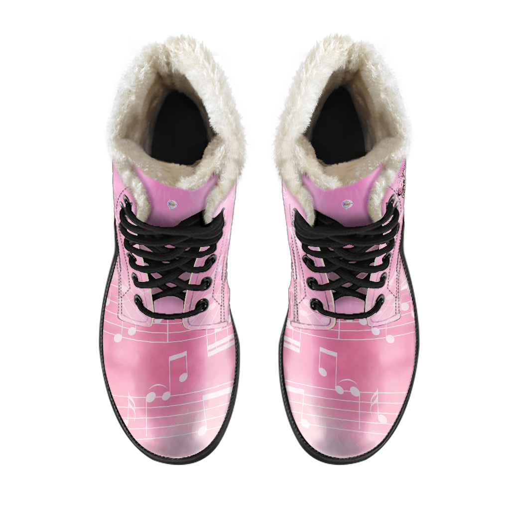 My Musical Obsession Pink Fur Lined Boots by SophieStar