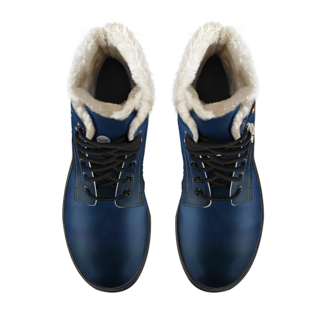 Battle Weary Angels Indie Art Fur Leather Boots