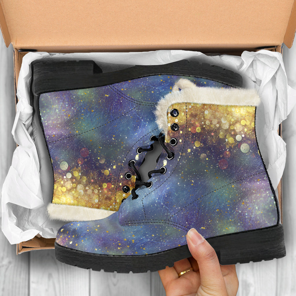 Gold Dust and Stars Fur Lined Boots by SophieStar