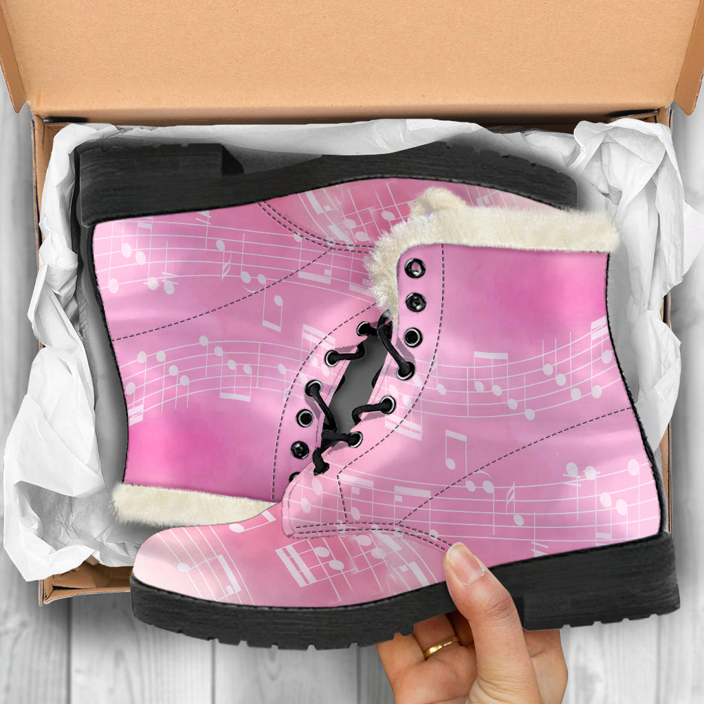 My Musical Obsession Pink Fur Lined Boots by SophieStar