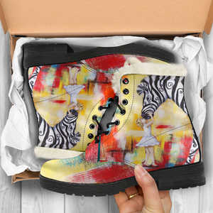 Acceptance Zebra Fur Lined Leather Boots