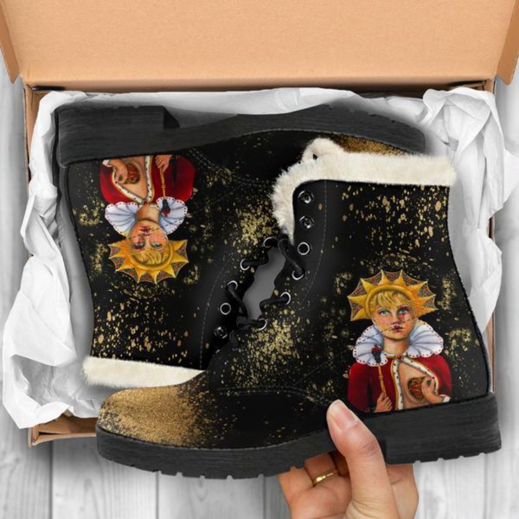 Queen of Broken Hearts Fur Leather Boots