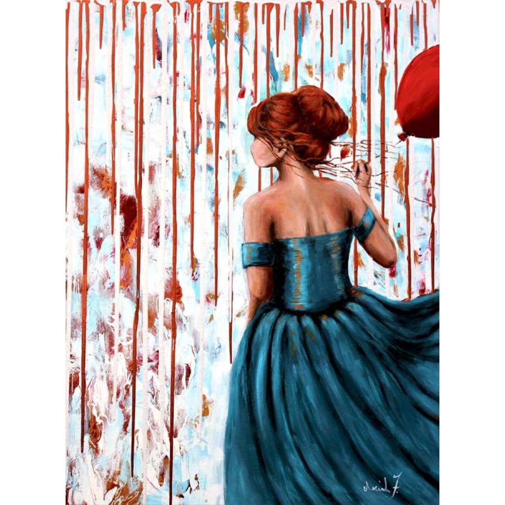 Her Storm #3 Artist Embellished Giclée -Unique Piece - Artist Embellished Print C.w. Art Studio