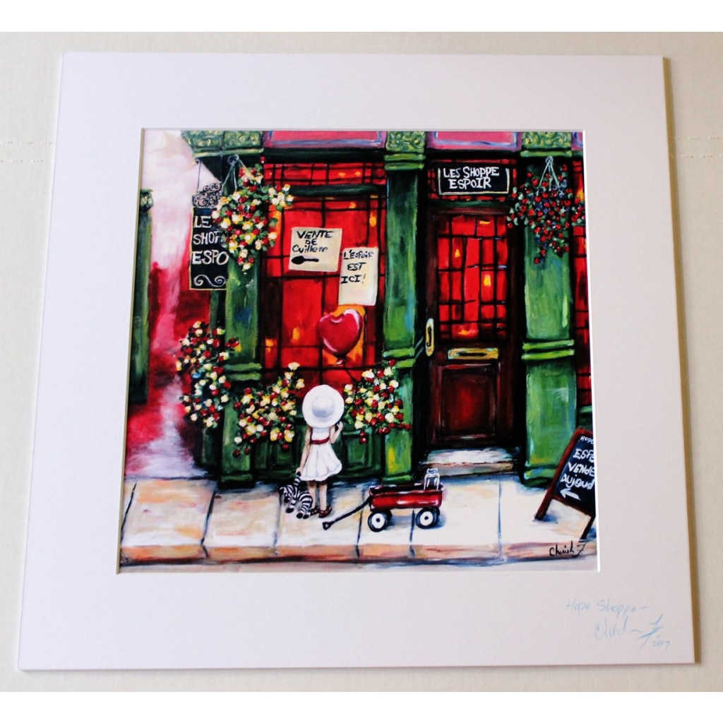 Hope Shoppe Artist Embellished Giclée- Each Piece Unique - Artist Embellished Print C.w. Art Studio