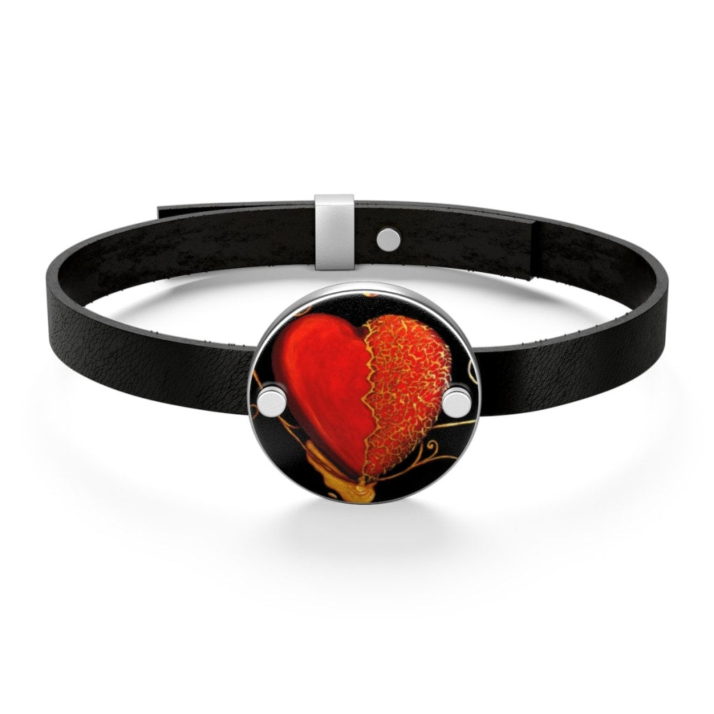 Kintsugi Heart Leather Bracelet - C.W. Art Studio