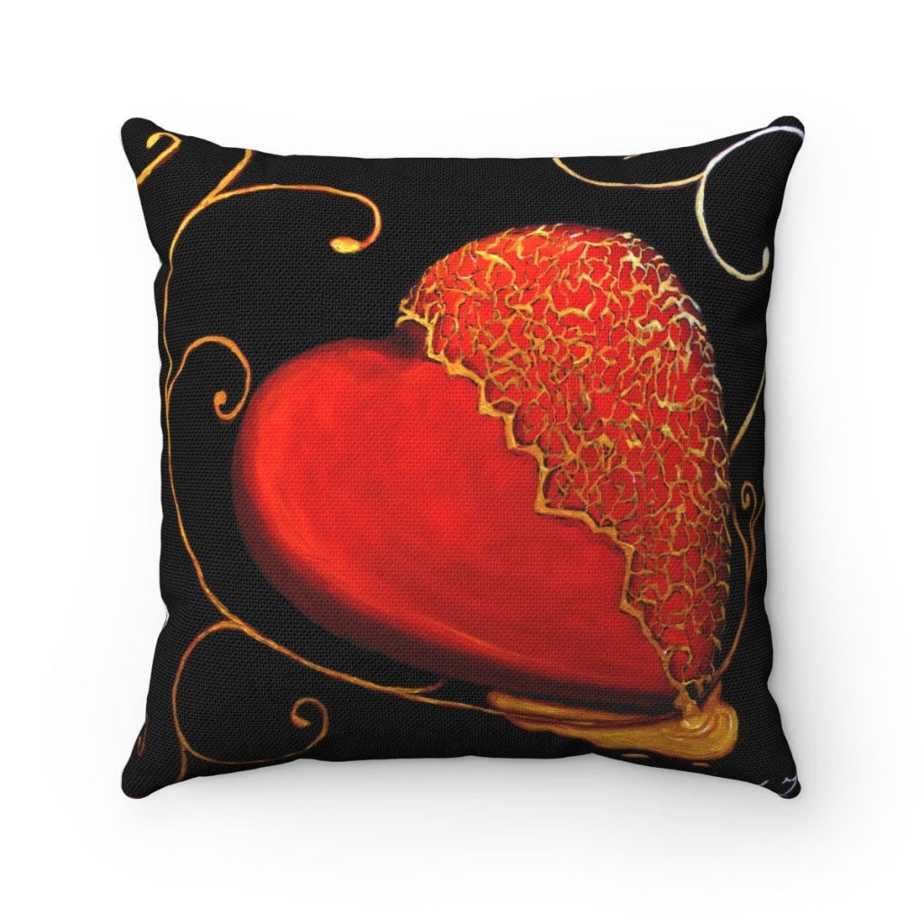 Kintsugi Heart Throw Pillow