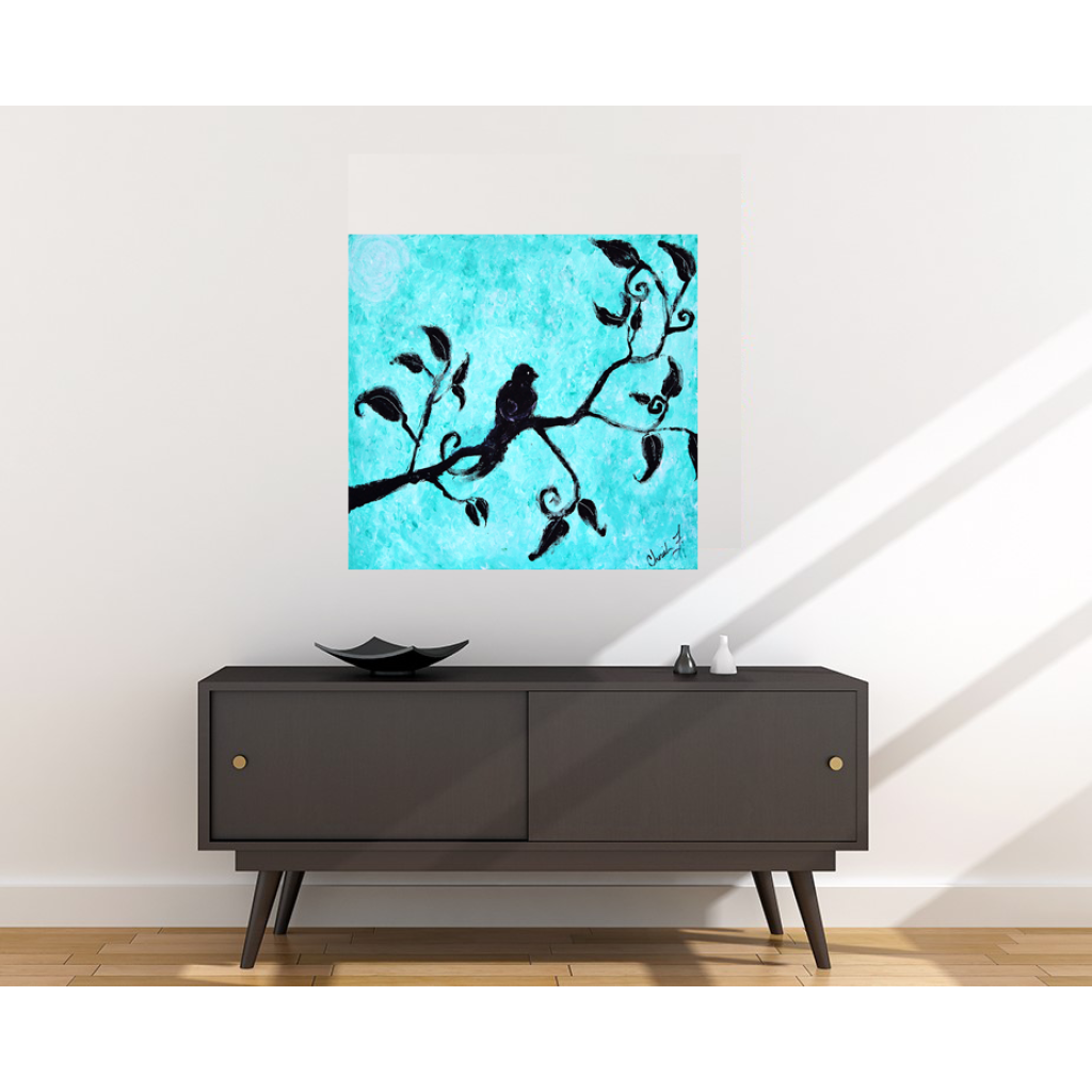 Lone Bird Fabric Wall Poster - C.W. Art Studio