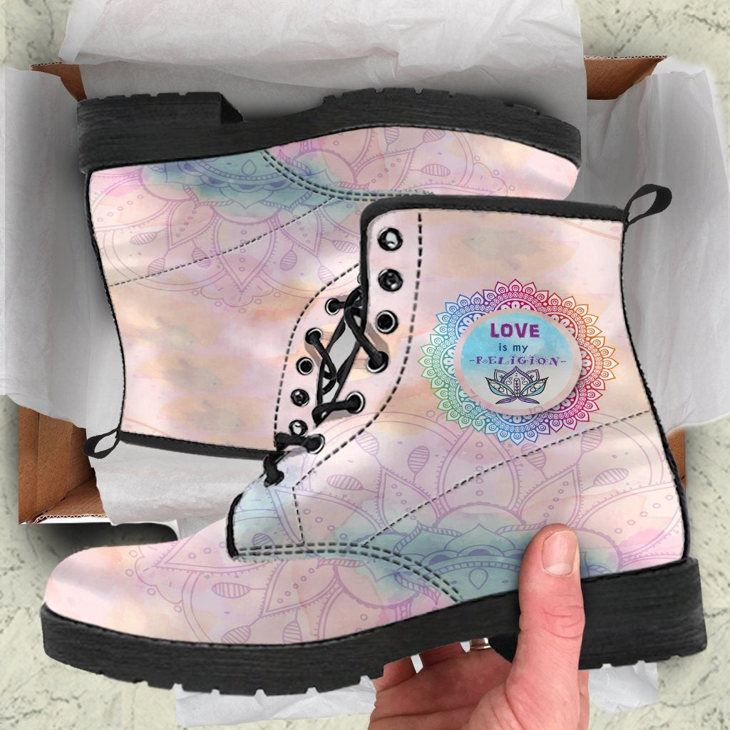 Love Is My Religion Boots - C.W. Art Studio
