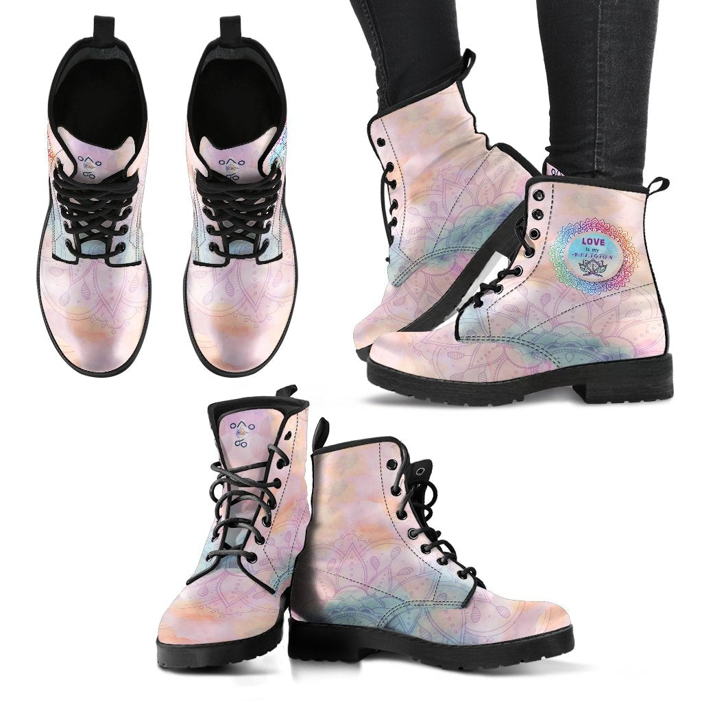 Love Is My Religion Boots - C.W. Art Studio
