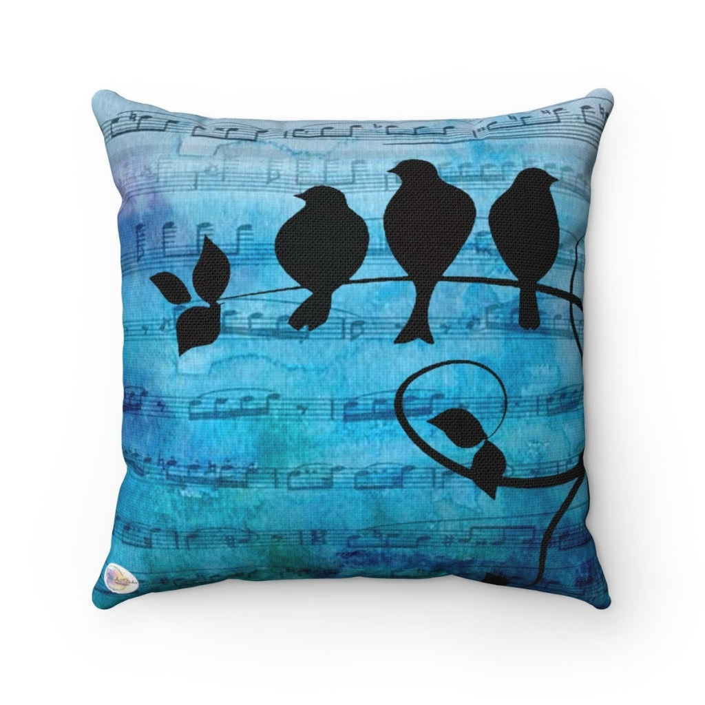 Music Birds Throw Pillow
