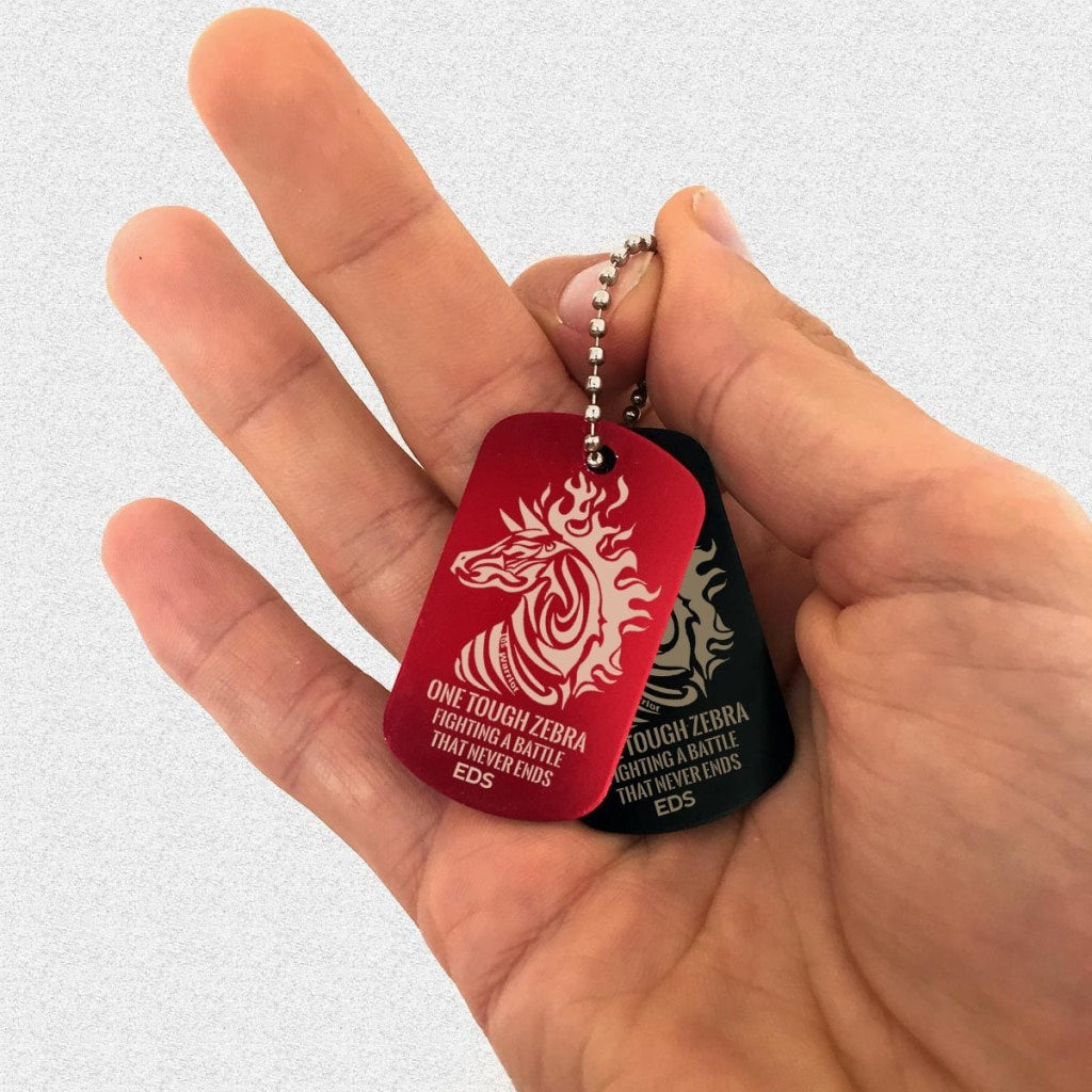One Tough Zebra - EDS Dog Tags - C.W. Art Studio