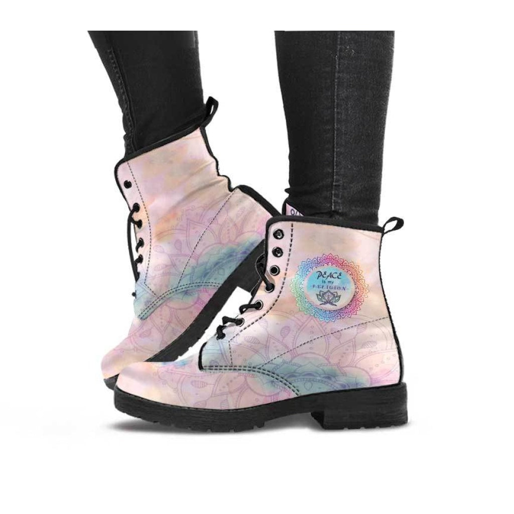 Peace Is My Religion Boots - C.W. Art Studio