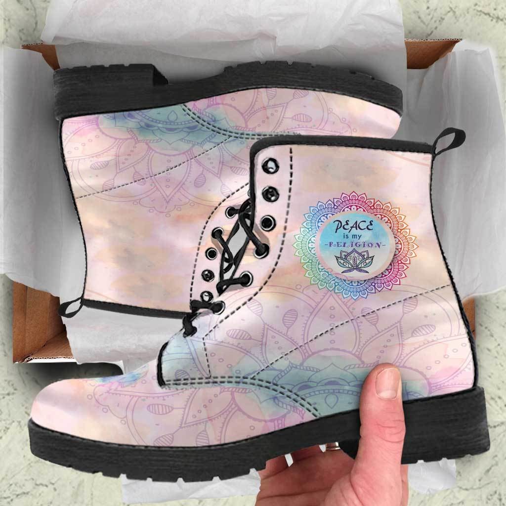 Peace Is My Religion Boots - C.W. Art Studio
