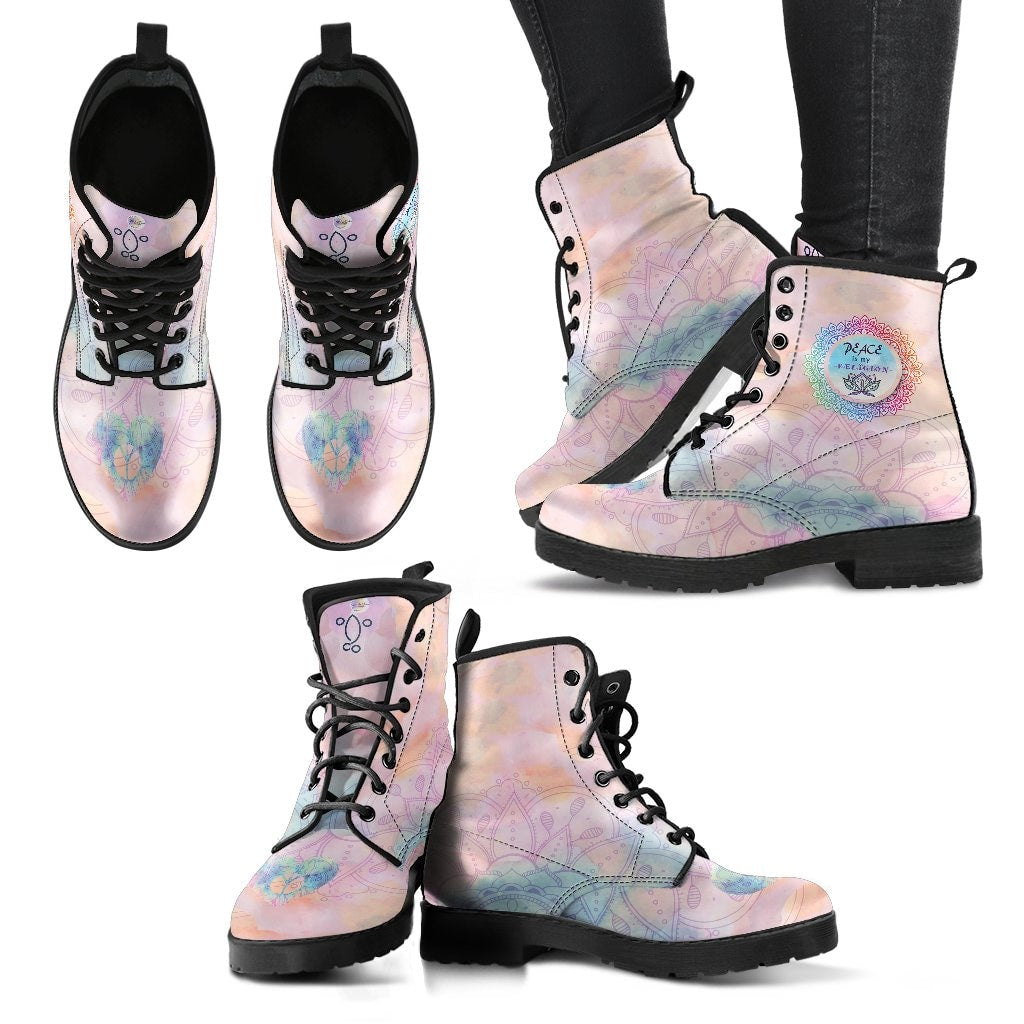 Peace Is My Religion Boots - C.W. Art Studio