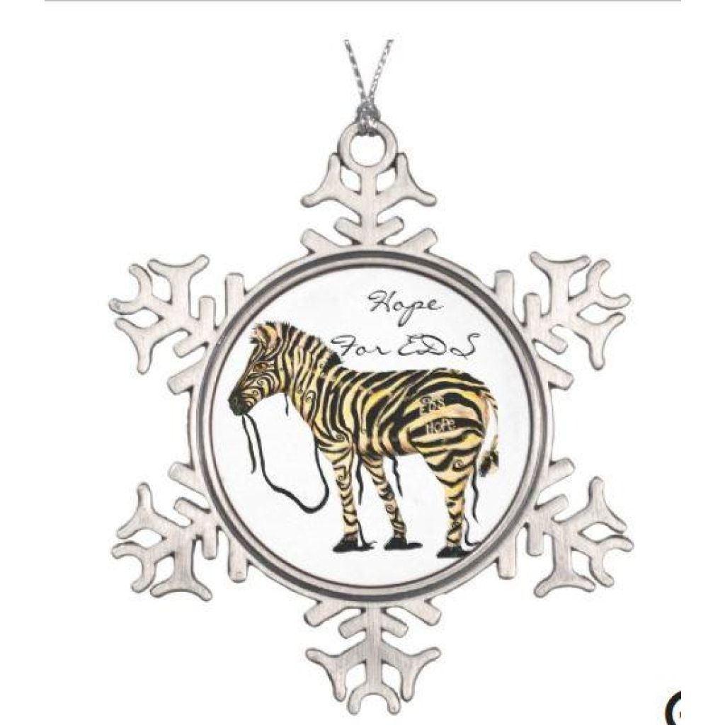 Hope For EDS EDS Pewter Snowflake Christmas Ornament - EDS Hope Zebra